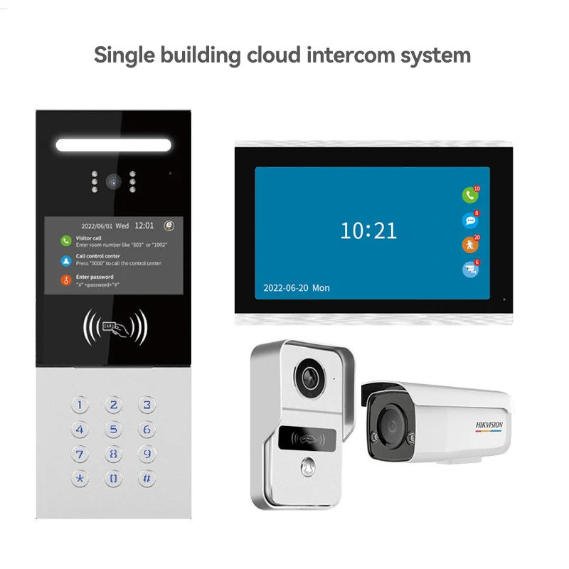 7 Zoll IP-Bildschirm Tuya App Poe Wire Wifi IP Türklingel RFID-Karte Zugangs kontrolle Video Tür Telefon Intercom Visual Door Viewer