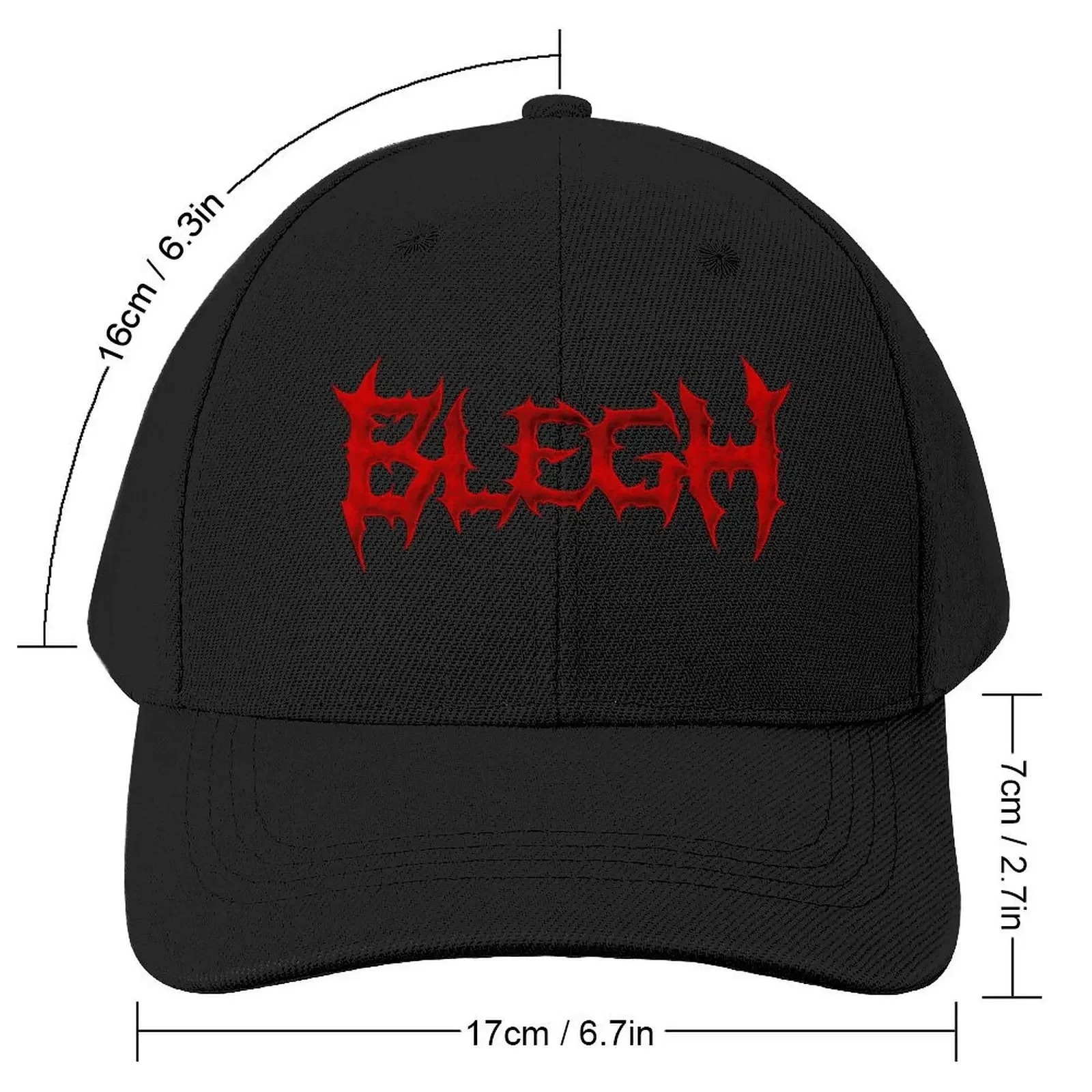 Blegh metalcore metal design red Baseball Cap Hip Hop Sun Cap Golf Hat Mens Women's