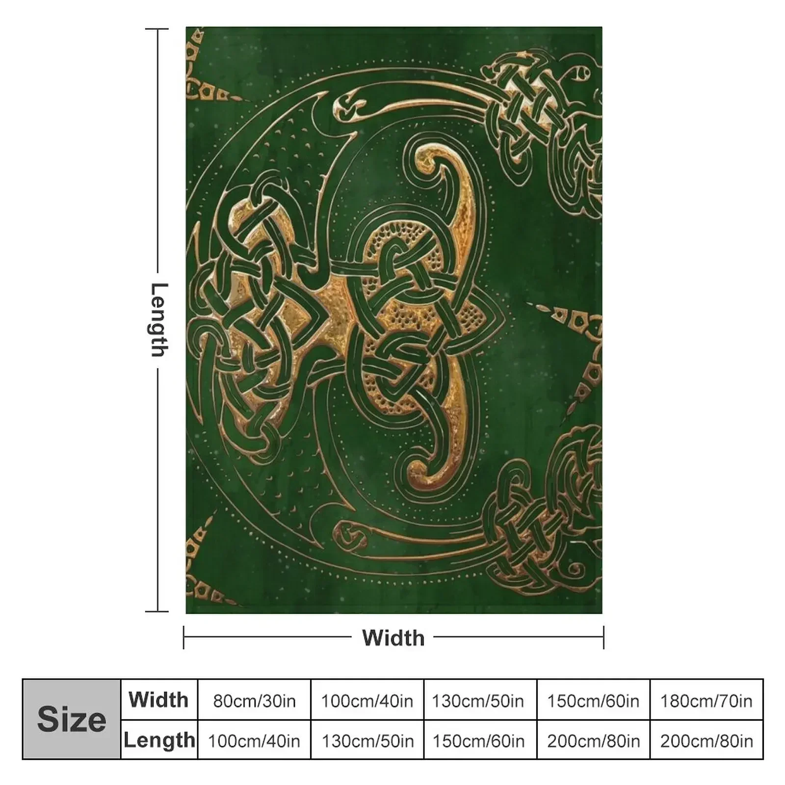 Forest and Gold Celtic Throw Blanket couch cozy soft plush fuzzy picnic outdoor blanket