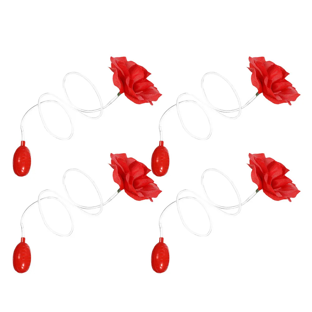 

4Pcs Funny Prank Flower Pin Squirting Red Rose for Unexpected Laughter Easy to Use Reusable Outdoor Indoor Entertainment