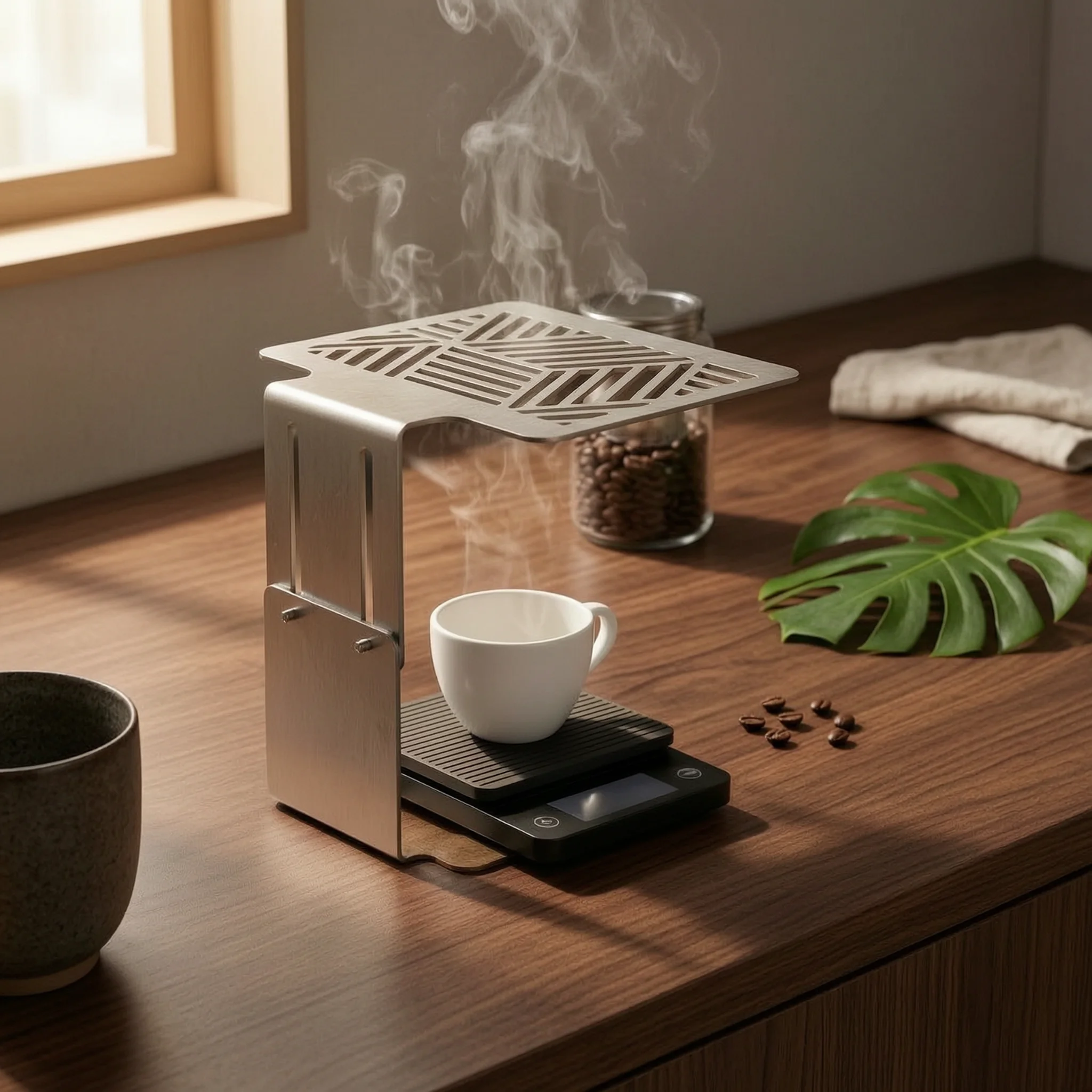 Adjustable Coffee Scale Stand Easy to Clean Adjustable Height Scale Frame Coffee Weighing Rack Compact and Portable for Baristas