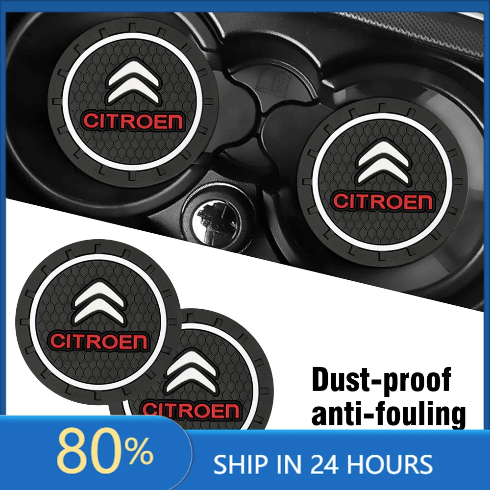 

Car Stickers Valve Core Car Coaster Water Cup Non-Slip Silica Gel Pad Car Accessorie For Citroen C4 Berlingo C3 Aircross C5 Airc