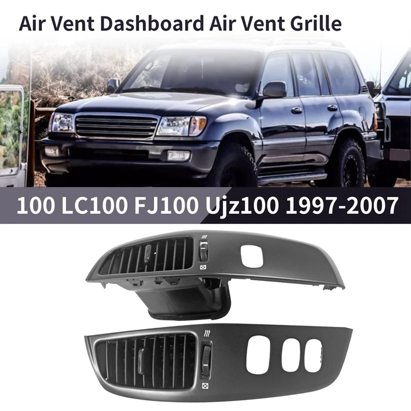 2X Car Dashboard Air Vent Panel Cover For Toyota Land Cruiser 100 LC100 FJ100 UJZ100 1997-2007 A/C Air Outlet Frame LHD