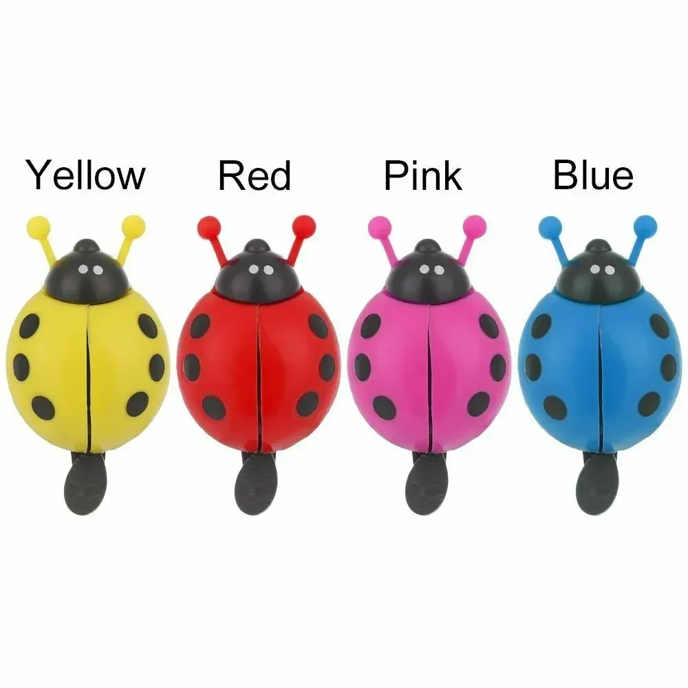 Linda campana de bicicleta de mariquita, bocina de bicicleta transparente y ruidosa para niños, campana de escarabajo de dibujos animados divertida para bicicletas de niños, seguridad con diseño adorable