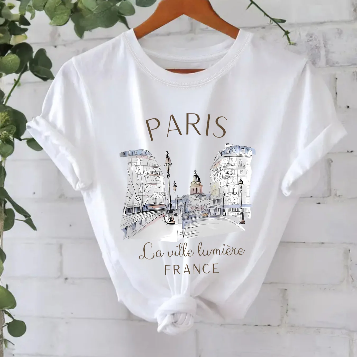 

Summer Women's Slim Fit Y2K Printed T-irt Pure Cotton Knitted Thiened Top Fem Faion Casual Wear Chinese Production