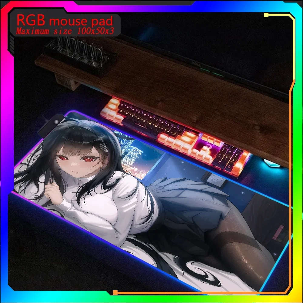 

Azur Lane Tsukatsuki Rio Rgb HD printing Mouse Pad Xxl Laptop Mat Gaming Backlit Keyboard Gamer Girl Table Pad Deskpad Mause pad