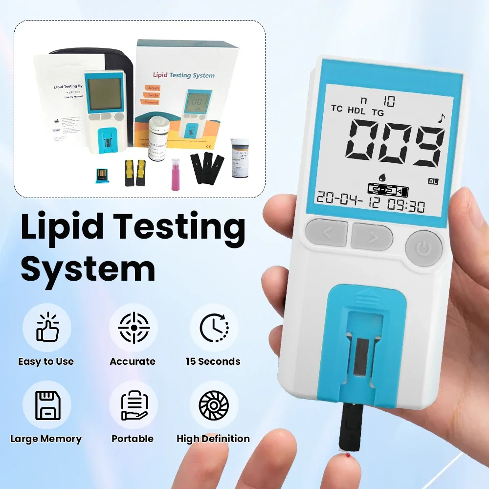 5 in 1 Lipid Analyzer TC,HDL,TG,LDL,TC/HDL Ratio Test Analyse System Monitor