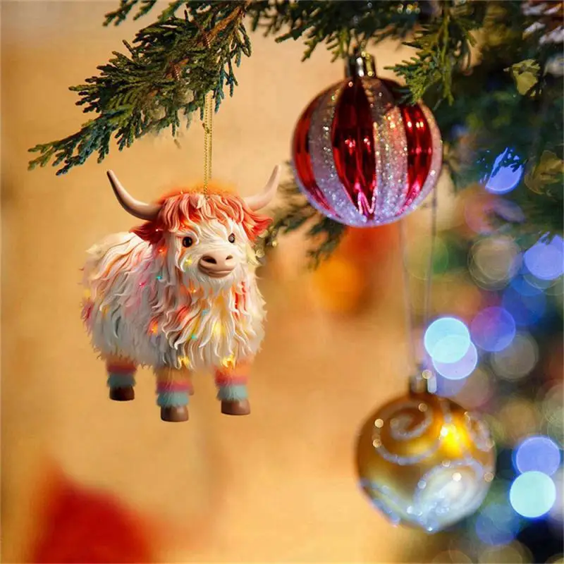 Christmas Pendant Cartoon Haila Cow Christmas Decorations Home 2024 Xmas Tree Hanging Ornament New Year Gift 2025 Party Supply