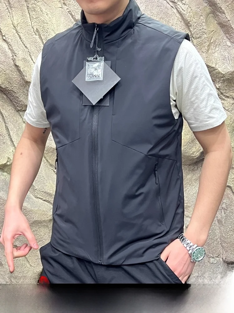 

Functionali Meets Sle: Men's Du down Vest Jaet Autumn Winter 3D Tailoring Loing Filling Zipper Closure Pure Color