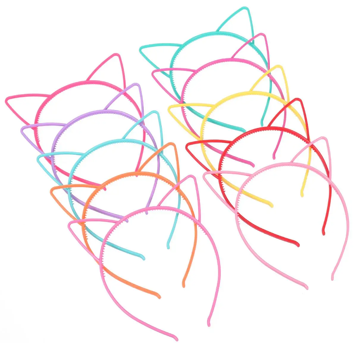

10pcs Cat Headband Hair Hoop Elastic Band Women Girls Accessories Purple Color Plastic Material Perfect for Parties Events