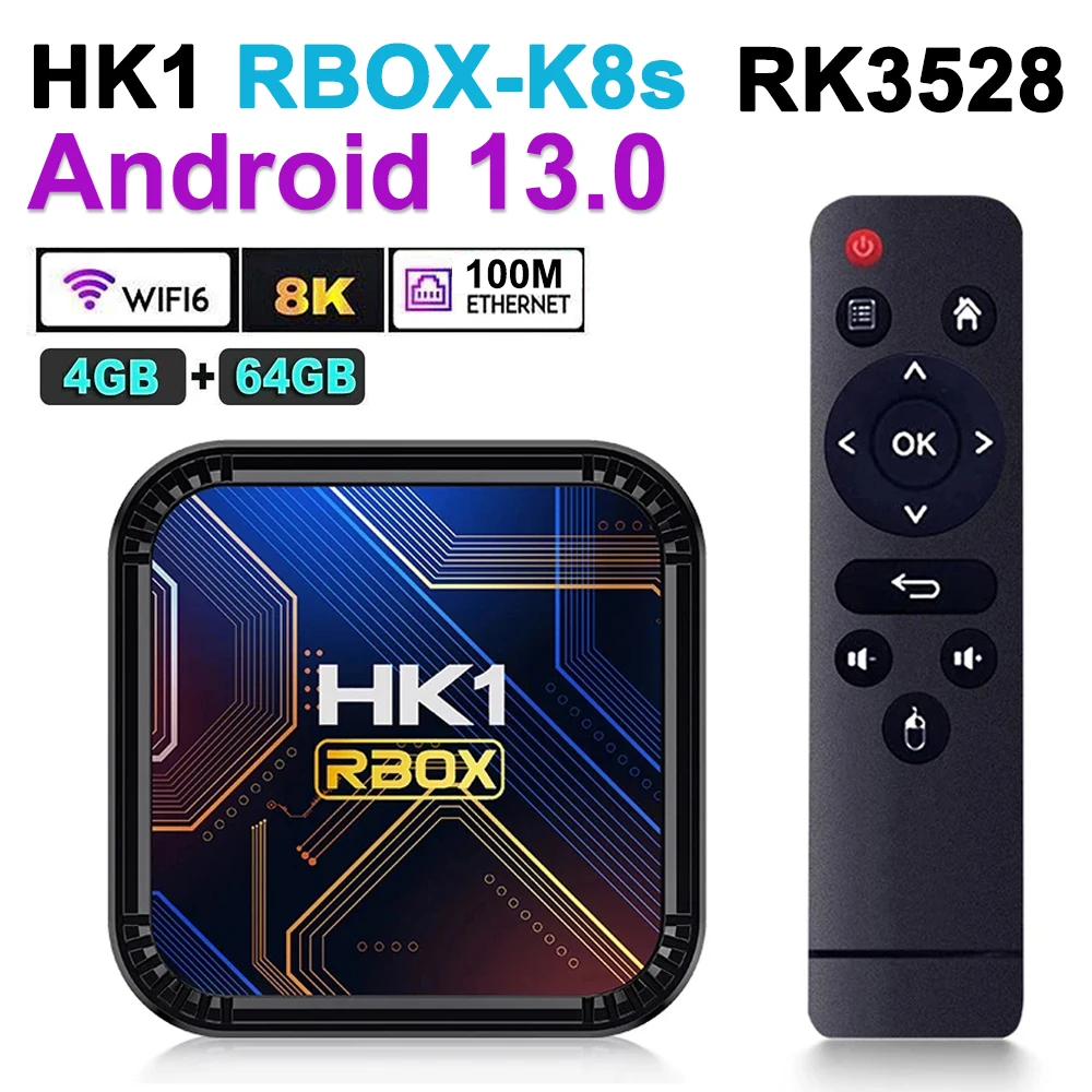 

ATV Android 13 TV Box 4GB 32GB Video 4K@60fps HDR10+2.4&5G Dual WIFI Voice Remote 2GB 16GB Media Player 8K Set Top Box