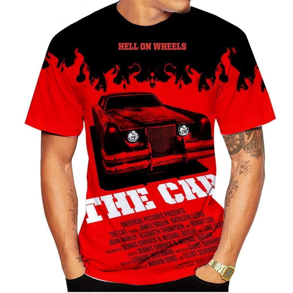 Christine Stephen King Men\'s Casual T-Shirt Stephen King Horror Killer Car Black 3D printed Short Sleeved Horror Top
