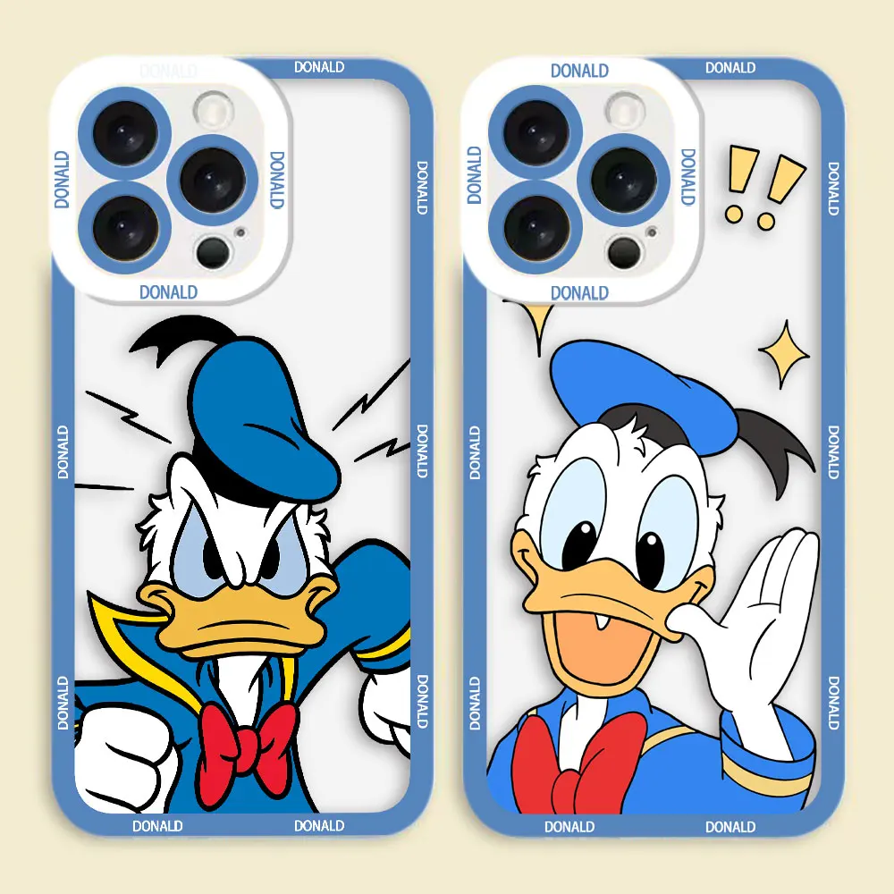 Disney Donald Duck Cover Clear Phone Case For iPhone Apple 15 14 12 13 11 16 8 7 6 6S SE Plus XR XS Max Case Funda Coque Shell