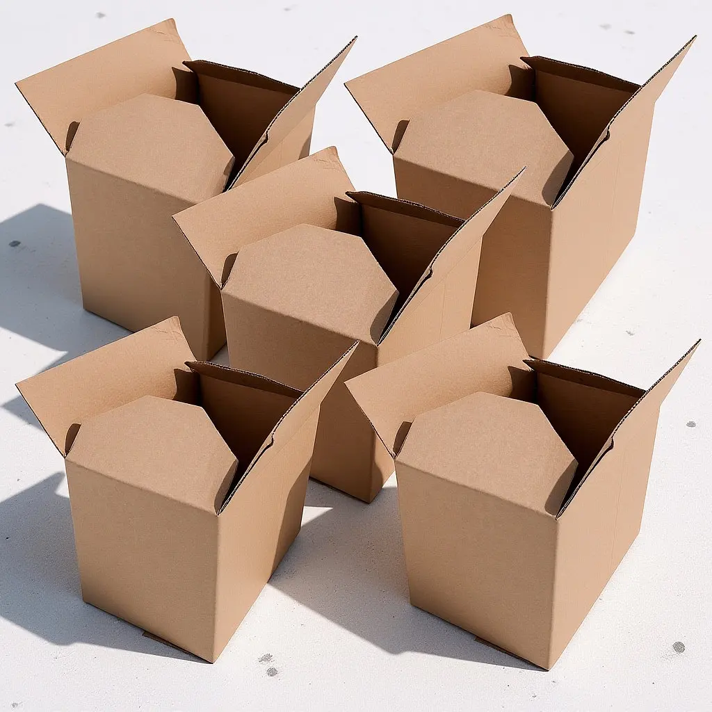 

5Pcs Boxes Corrugated Paper Foldable Lightweight Sturdy Storage Cartons Packing Moving Packaging Large Item