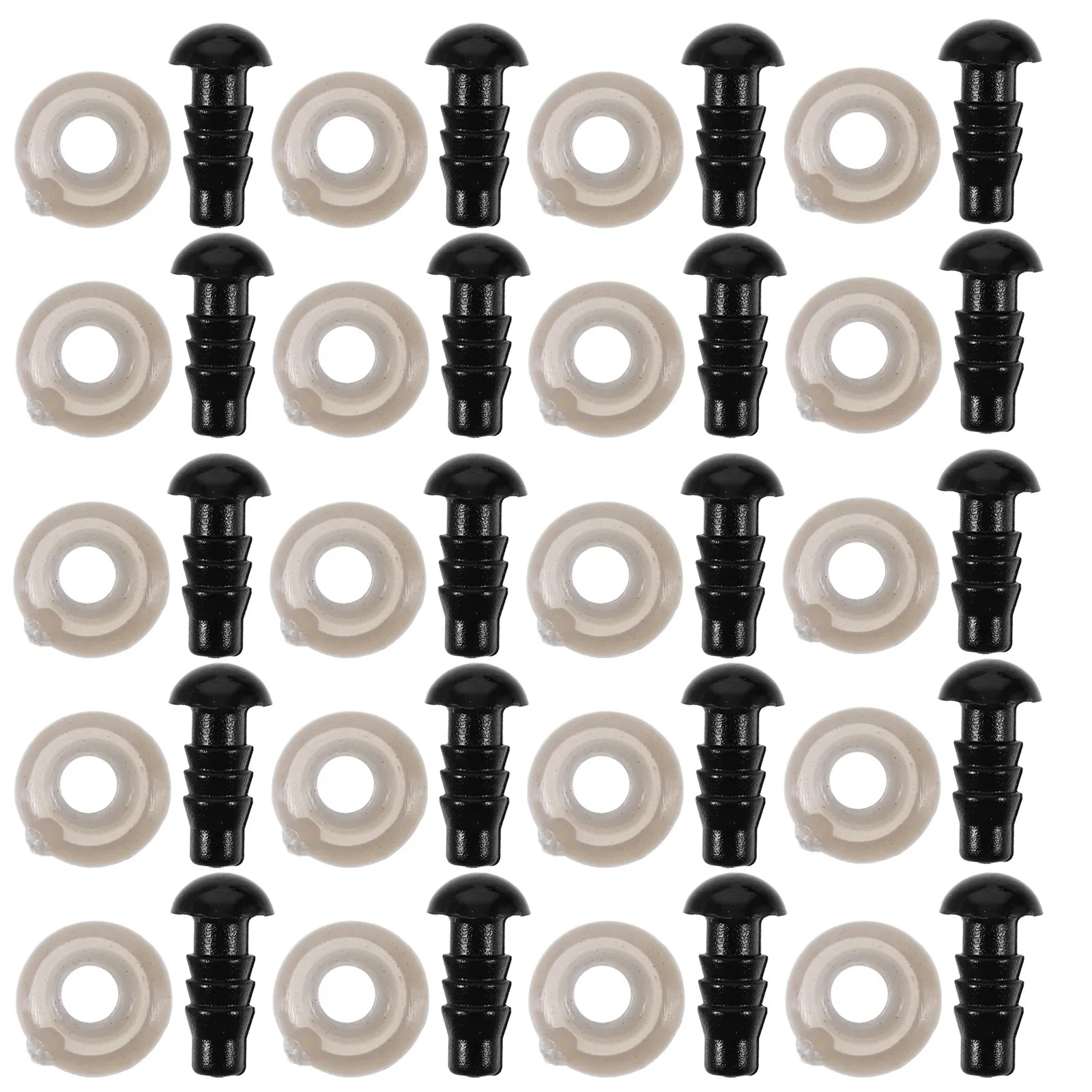 6mm Black Plastic Safety Eyes 600pcs for Stuffed Animals Crochet DIY Craft Projects