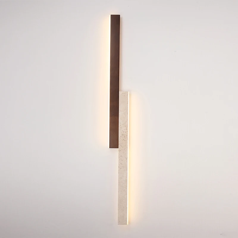 Yellow Cave Stone Long Strip Wall Lamp Simple Bedroom Headboard Living Room Grille Background Stairwell Charging Without Wiring