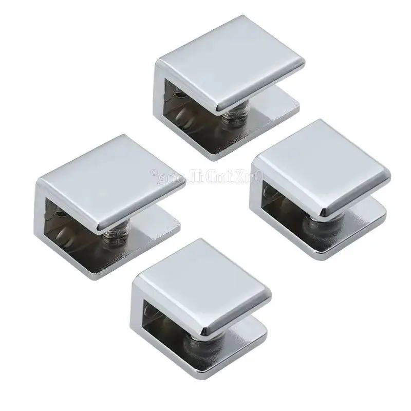 

Brand New 4PCS Solid Zinc Alloy Thicken Glass Clamps Acrylic Board Glass Shelves Holder Support Brackets for 5~12mm No Drilling