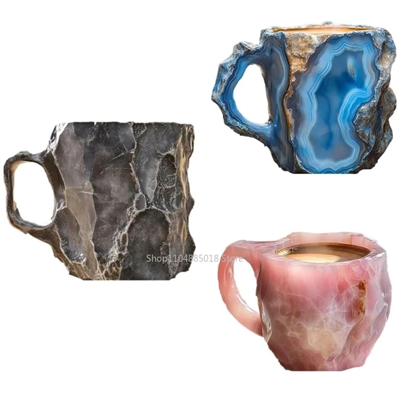

Elegant Geode Crystal Coffee Mug -Mineral Crystal Coffee Cup Quartz Stone Cup, Ideal For Hot Beverages