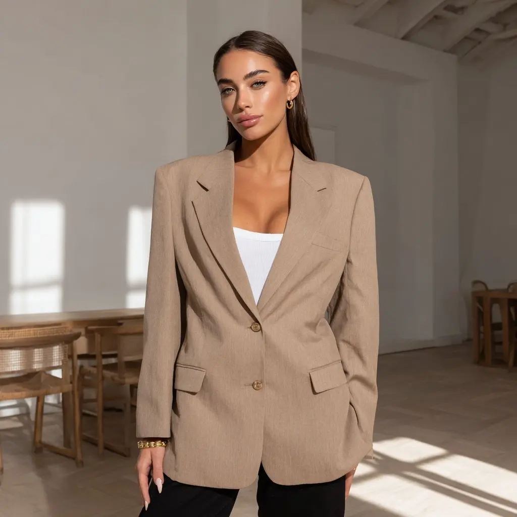 ربيع الخريف طويلة الأكمام مستقيم أنبوب الذراع عارضة صالح اللباس البدلة المرأة أعلى أزياء نمط عارضة الديكور لا شيء #1