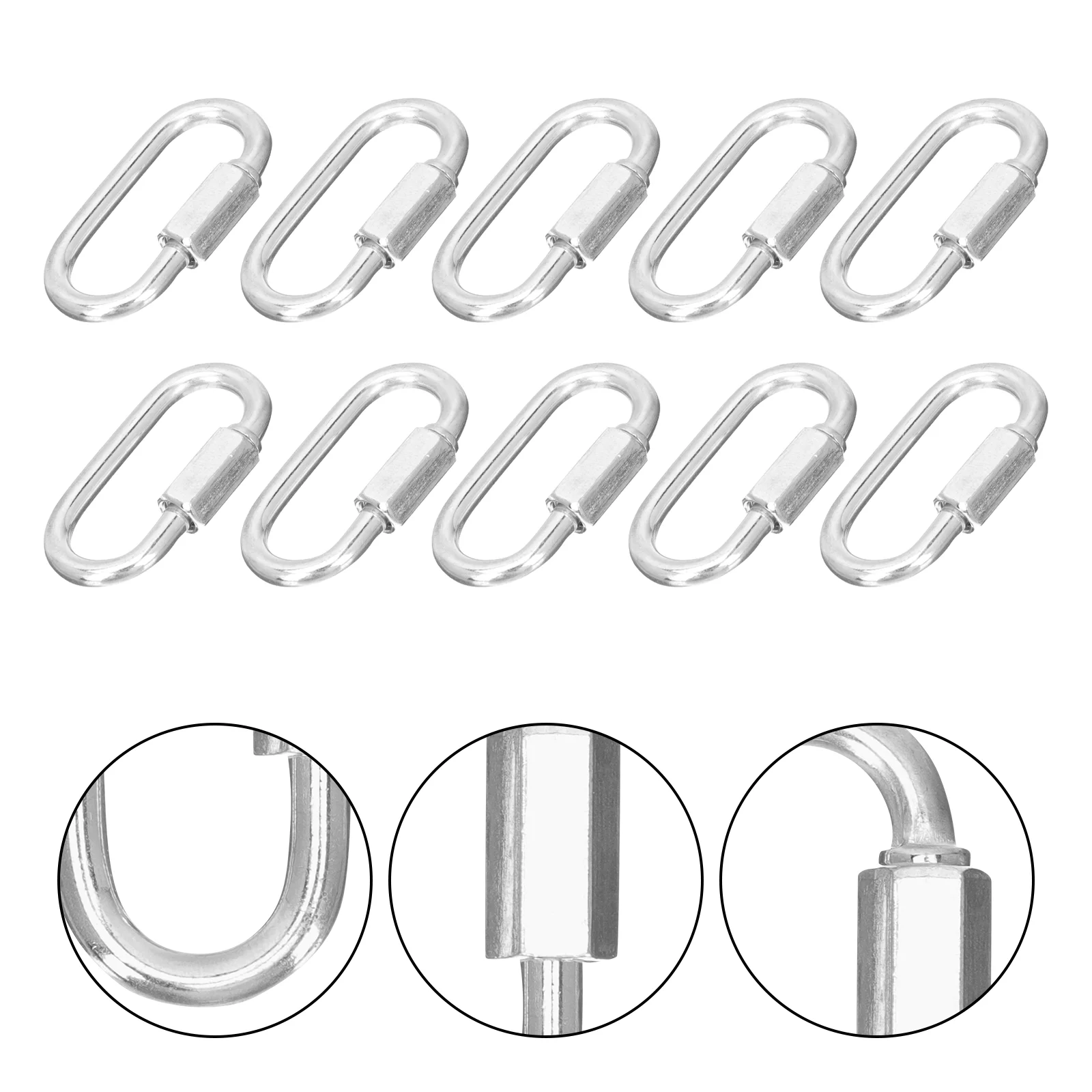 

10 Pcs Carabiner Rigging Loop Camping Locking Carabiners Chain Connectors Iron Clips Outdoor Chains Quick Links Accessories