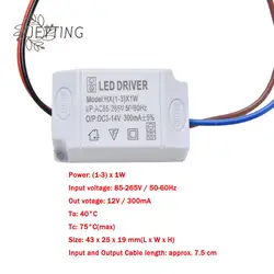 Trasformatore elettronico alimentatore LED adattatore Driver 3 x1w semplice AC 85V-265V a DC 2V-12V 300mA LED Strip Driver