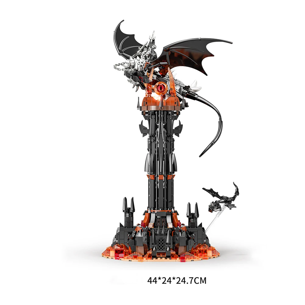 ชุดตัวต่อบล็อกสร้างสรรค์ ภาพยนตร์ สถาปัตยกรรม อาคาร ของเล่นสะสม ดาร์กทาวเวอร์ พร้อมไฟ สำหรับเป็นของขวัญ