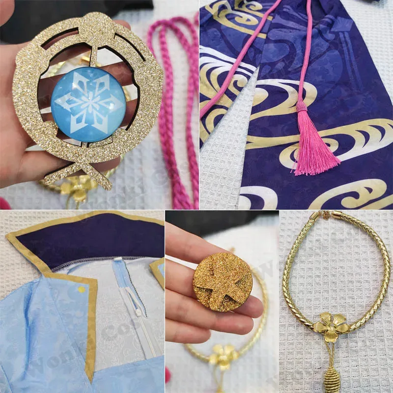 Kamisato Ayaka costume cosplay parrucca impatto Ayaka vestito cosplay ventilatore pieghevole Ayaka scarpe set completo