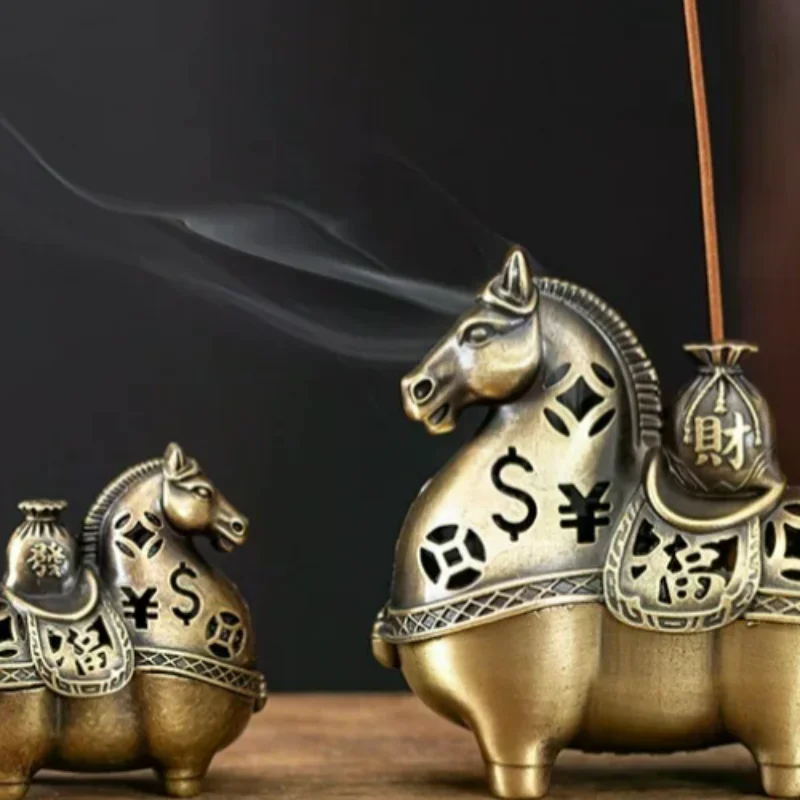 Chinese Style Incense Holder Year Of The Horse Alloy Incense Burner Aromatherapy Burner Home Decoration Creative Ornaments Gifts