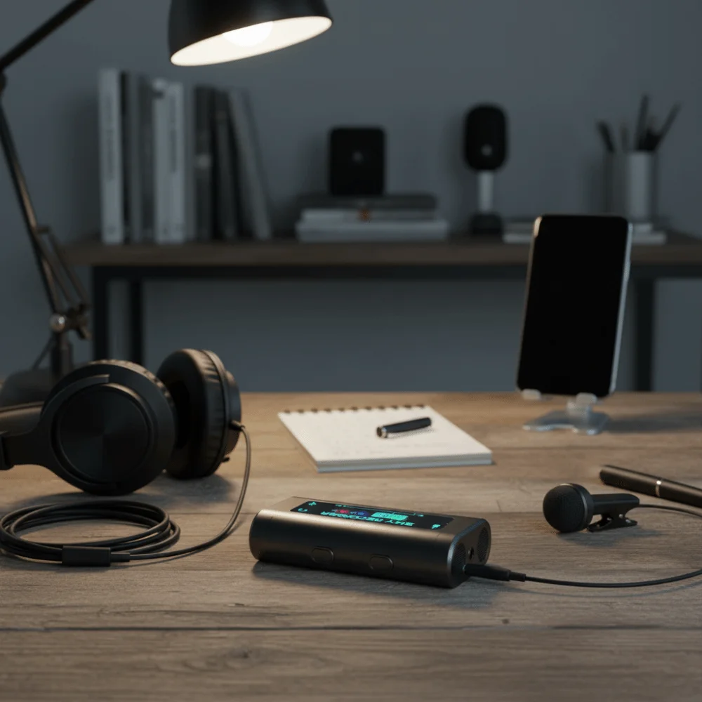 Plug-and-play Internal Recording Sound Card Clip on Classic Black Recording Sound Card ABS Convenient To Carry