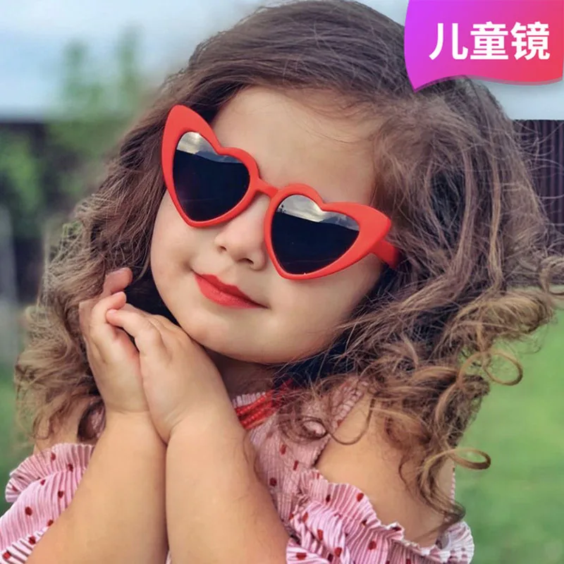 Kids Sunglasses Boy Girls Heart Shaped Sun Glasses Trendy All-Match Baby Sunglasses Children Fashion Shade Eyewear