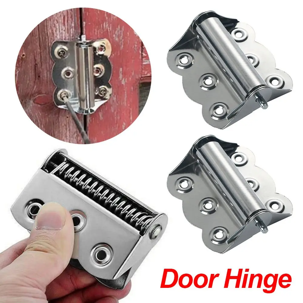 New Stainless Steel Door Butterfly Hinge Spring Rustproof Flush Hinges Hardware Automatic Closing Cabinet Hinges Furniture