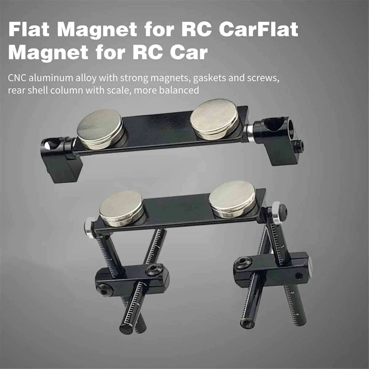 Ímã plano para kit de montagem de corpo de carro RC para Tamiya TT01 TT02 HPI Sakura 1/10 RC Racing Car Touring Car Preto