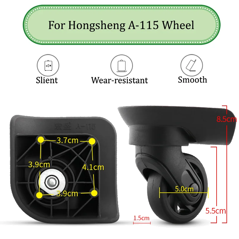 

For Hongsheng A-115 Universal Wheel Trolley Case Wheel Replacement Luggage Pulley Sliding Casters Slient Wear-resistant Repair