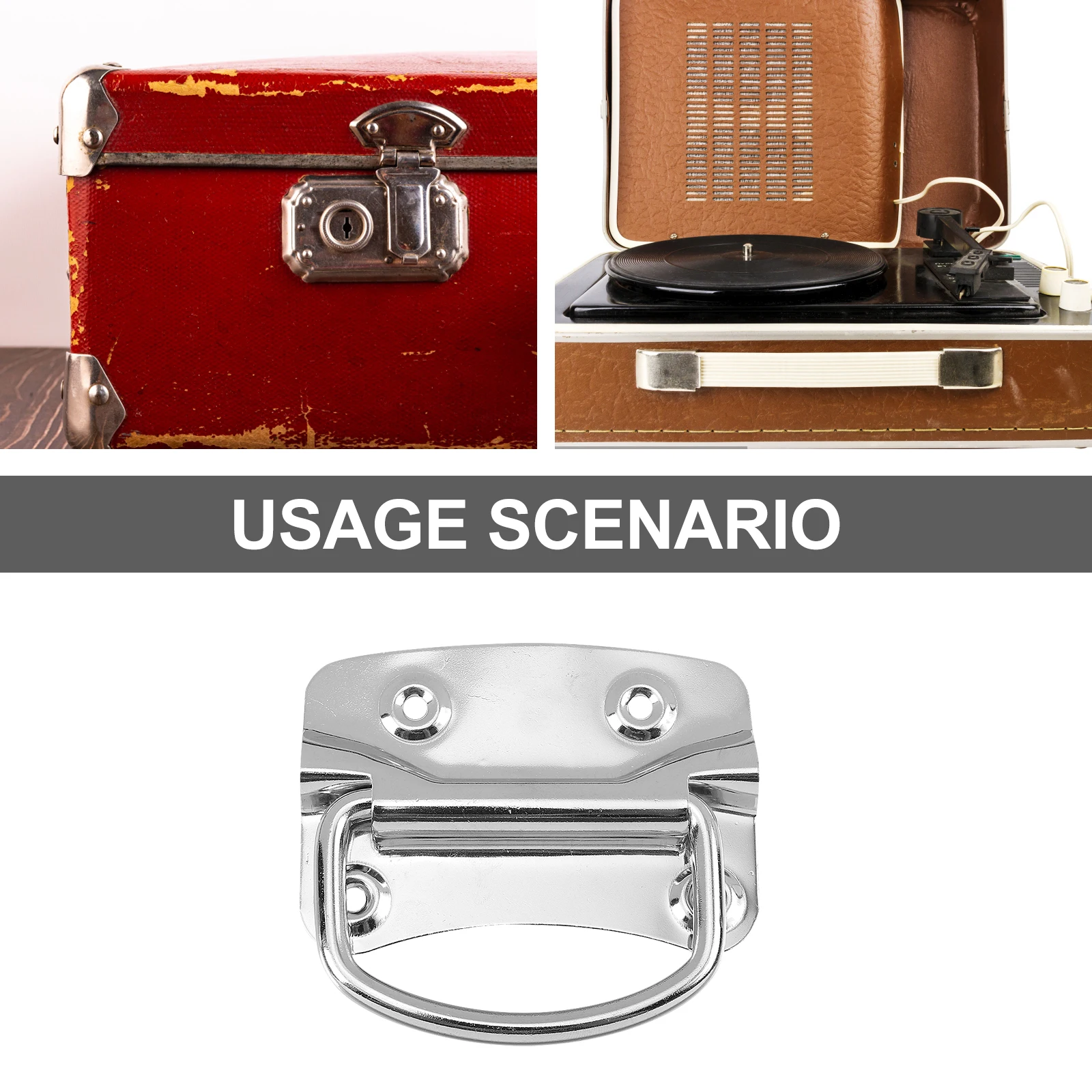 

2Pcs StainlessSteel les H For Cabinet Foldable Box Ring H Pull Drawer Sturdy Case Storage Cabinet Hardware