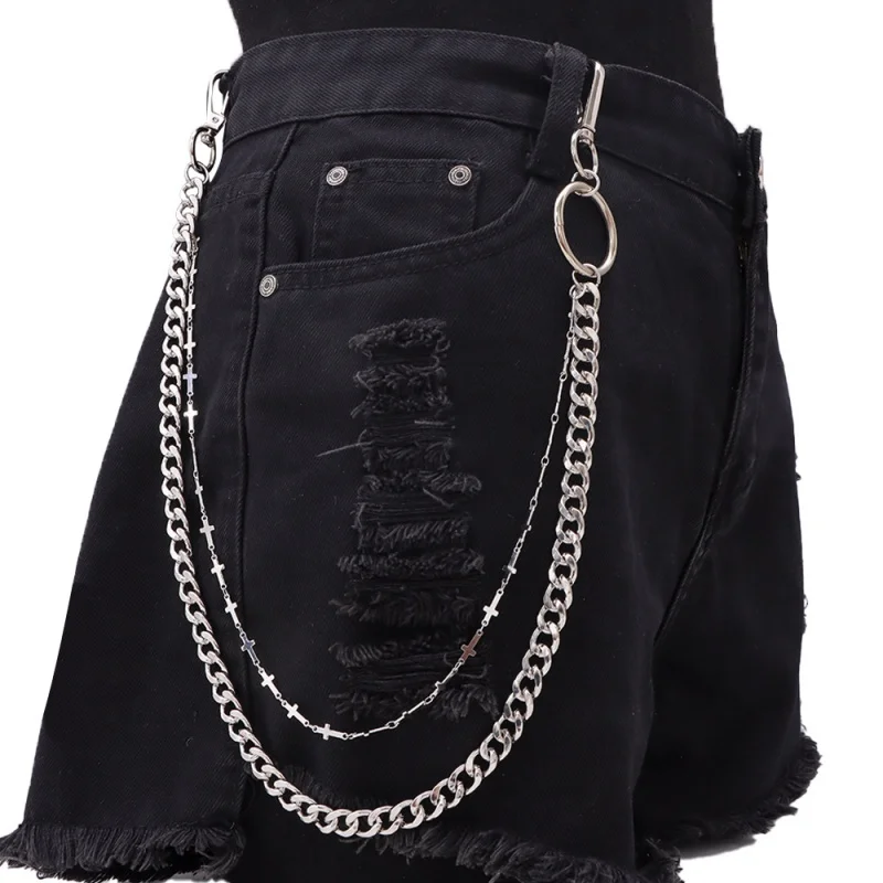 Mode Punk Metall Hosen Kette Hip Hop Taille Kette Herz Kreuz Anhänger Jeans Kette Für Männer Frauen Zubehör Geschenke