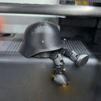 Creative 3D Printing Desktop Ornament Steel Helmet Knight Figurines Movable Joints Action Figure Pvc Collection Model Home Decor