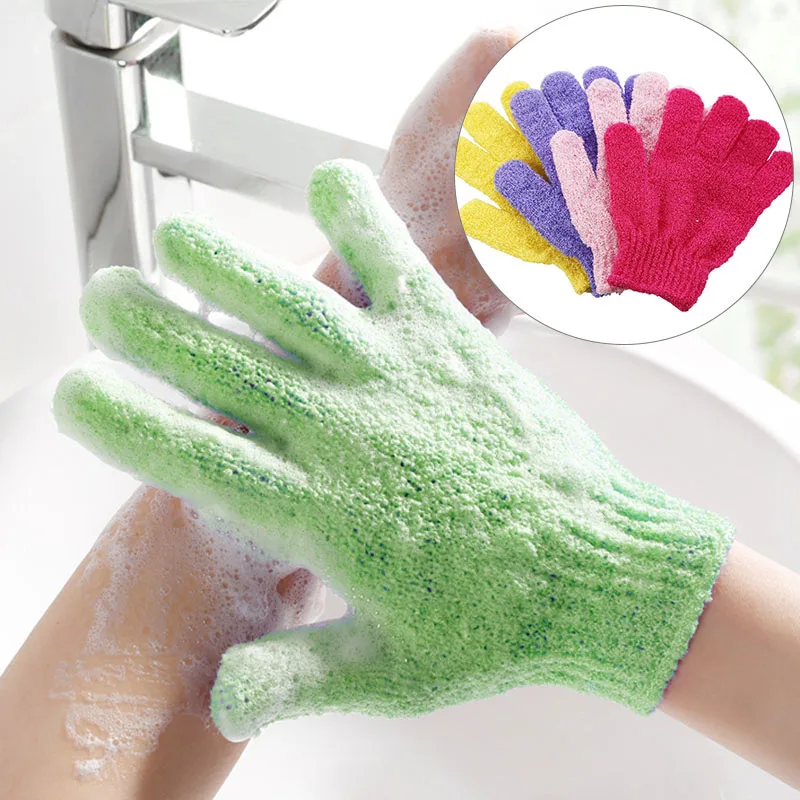 

Nylon Shower Bath Glove Exfoliating Mitt Glove Skin Wash Spa Massage Foam Sponge Scrub Body Scrubber Cleaner Glove for Bathroom