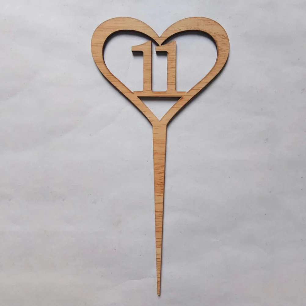 

10PCS Heart Wood Number Tags 11-20 Wedding Table Number Holder Table Numbers Holder Decorative Flower Vase Cake Soil Party
