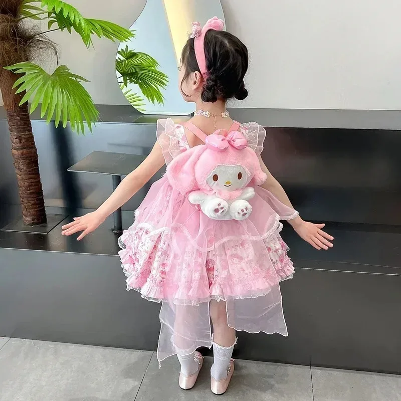 

Костюм Sanrio Cosplay Mymelody в стиле Лолиты, летнее детское платье-костюм, пышная юбка, милый наряд для девочки, подарок на день рождения, кавайный подарок