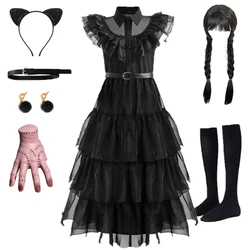 Wednesday Addam Cosplay For Girl Costume 2023 New Vestidos for Kids Party Dresses Carnival Easter Halloween Costumes 3-12 Years