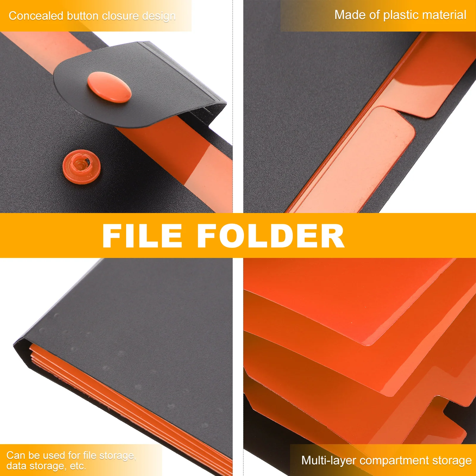 

2Pcs Accordion File Folder Multi-Layer Document Organizer Portable File Storage Bag Office Document Folder