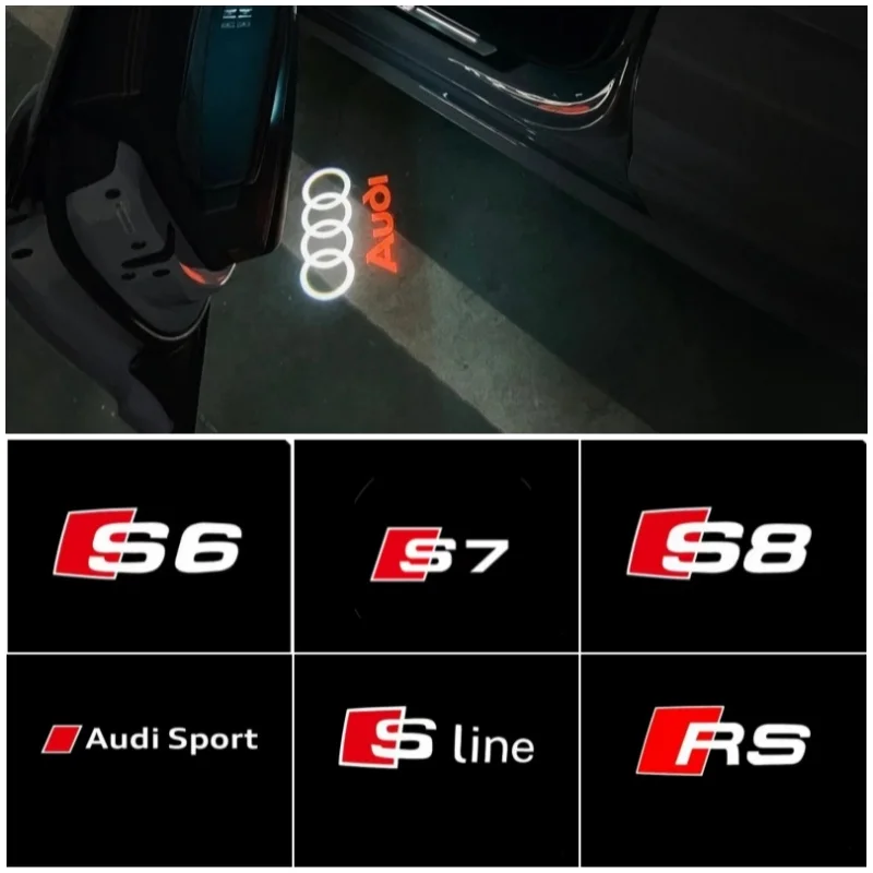 

2pcs For Audi A6 C5 C6 C7 C8 A4 B5 B6 B7 B8 B9 S3 S4 S5 RS3 8U Q5 8R Q7 Q8 TT A3 8V V8 8P A5 A7 A8 LED Car Door Projector Light