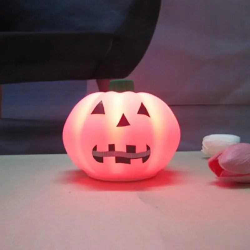 Pompoen Siliconen Nachtlampje Halloween Vakantie Sfeer Verlichting Oplaadbare Tafellamp Kleurrijke Rekwisieten Huisdecoratie Kids Cadeau