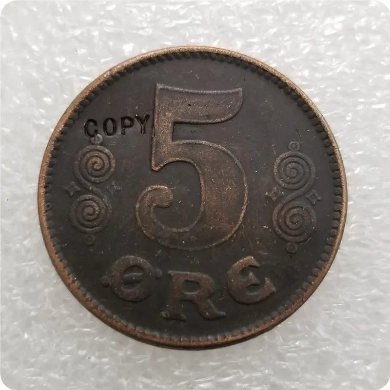 DENMARK 5 ORE 1923 COPIA Desafío Monedas de bolsillo Regalos de Navidad