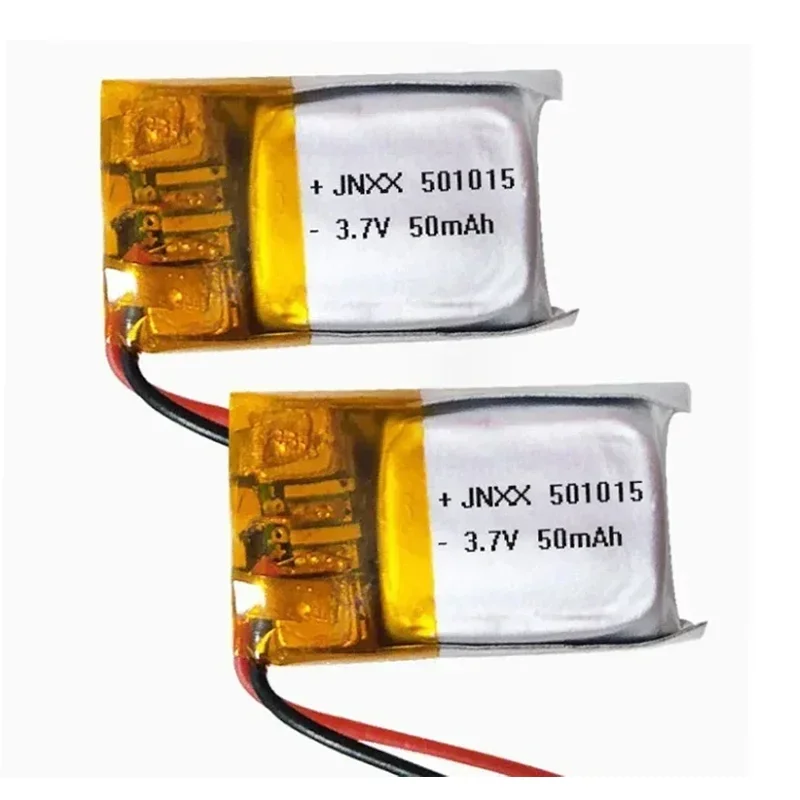 2024 New 1-10PCS 501015 3.7V 50mAh Lithium Polymer LiPo Rechargeable Battery  for LED Lights Electric Toys Walkie-talkies MP3