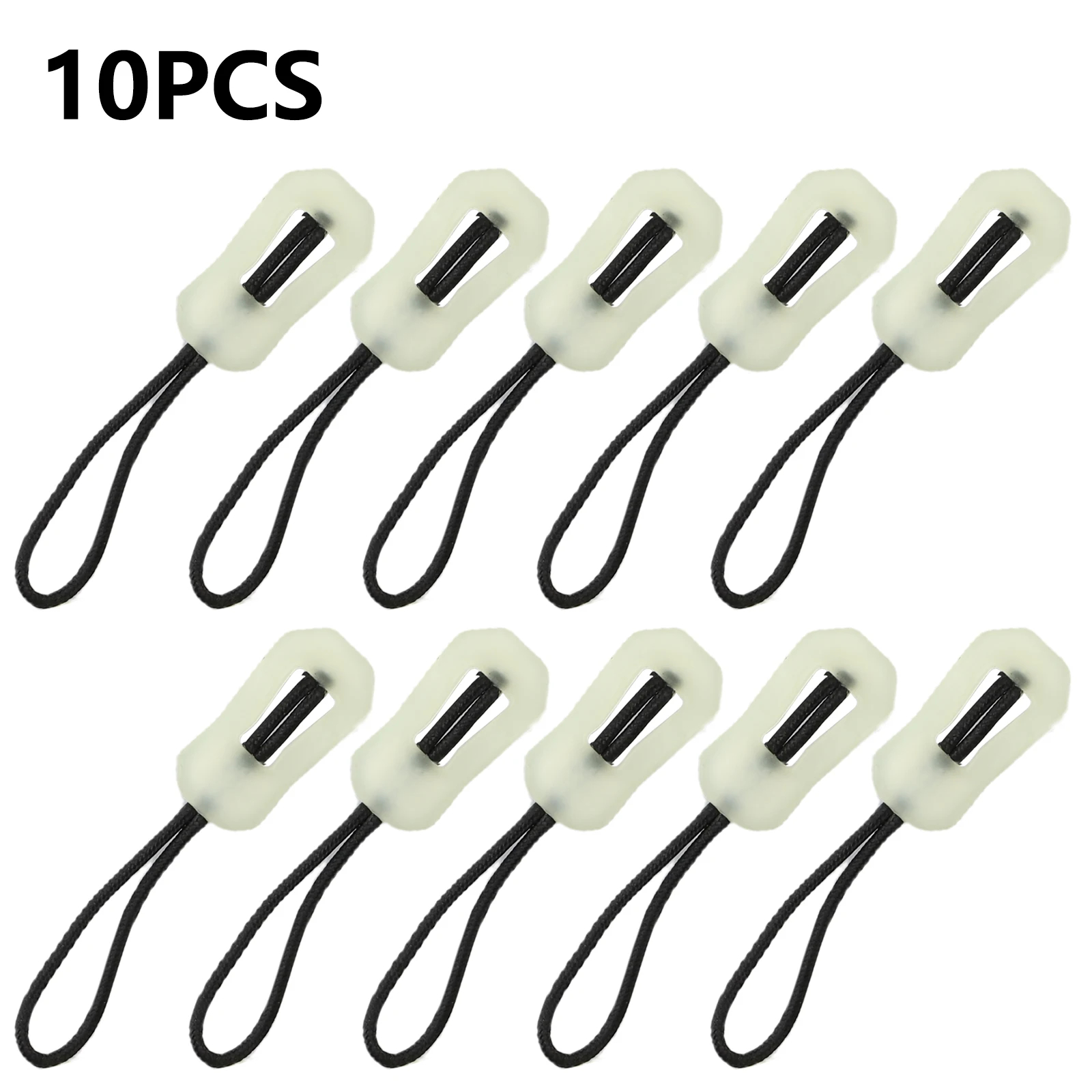 Zip Extension Zip Puller Luminous TPU+Polyester 10PCS Backpack Zip Puller Glow In The Dark Heads Zip Tags 2023 New