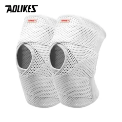 AOLIKES 1Pair Knee Brace for Knee Pain Adjustable Knee Compression Sleeve Support with Side Stabilizers for Men Women Fitness