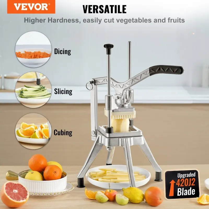 

Vegetable Fruit Chopper 4 Blades Efficient Dicing Suitable Commercial Use Multi-functional Veggies Fruits Saves Prep Time