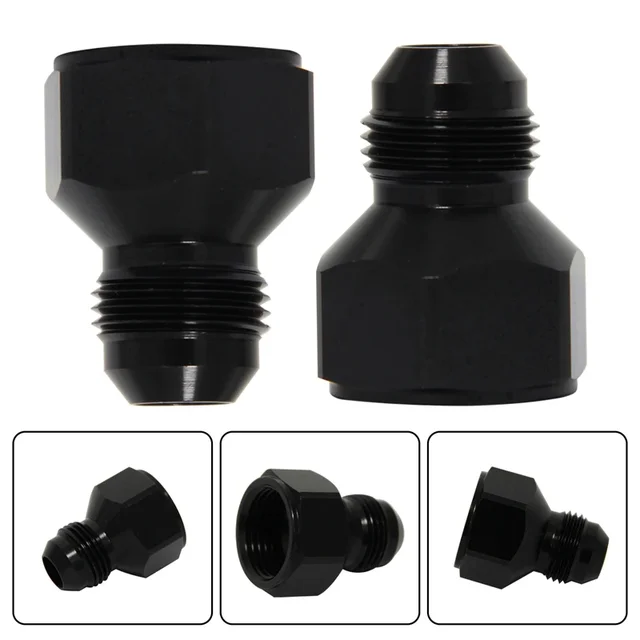 2 szt. 10AN AN10 AN-10 żeńskie do AN8 8AN AN-8 męskie złączka redukcyjna Adapter ekspandery wąż stop aluminium czarny