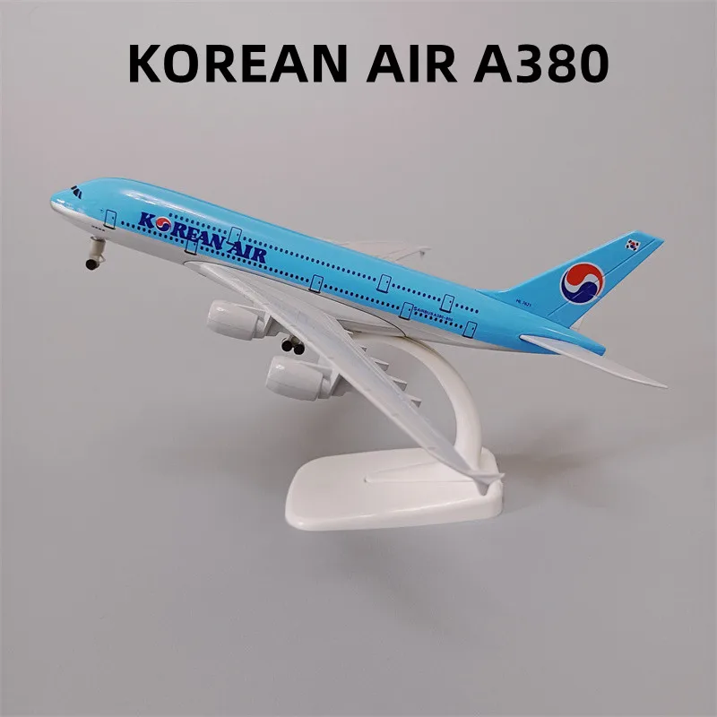 20cm Alloy Metal KOREAN AIR Boeing 747 B747 Airlines Welcome TO KOREA Airplane Model Airbus A380 Plane Model Aircraft w Wheels